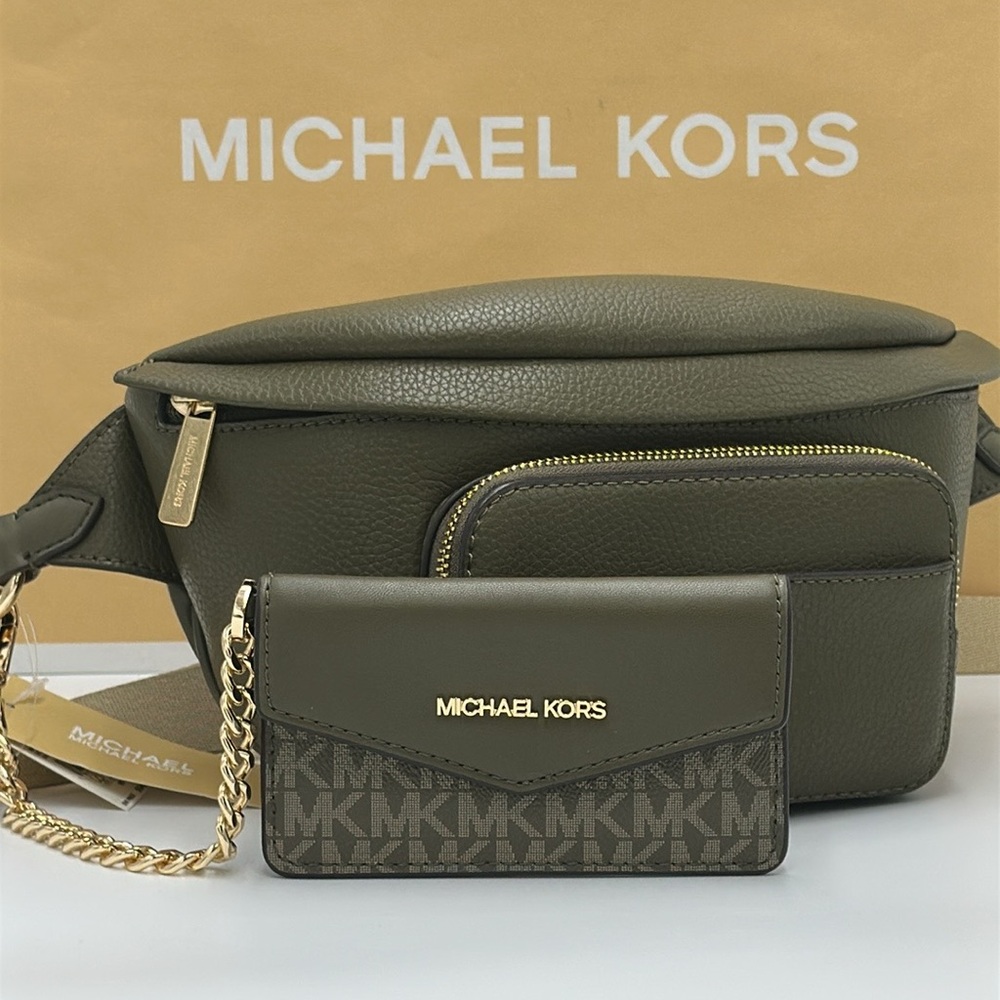 Michael Kors Maisie Large Pebbled Leather 2-in-1 Sling Pack Waist Belt Bag NWT - Picture 3 of 14